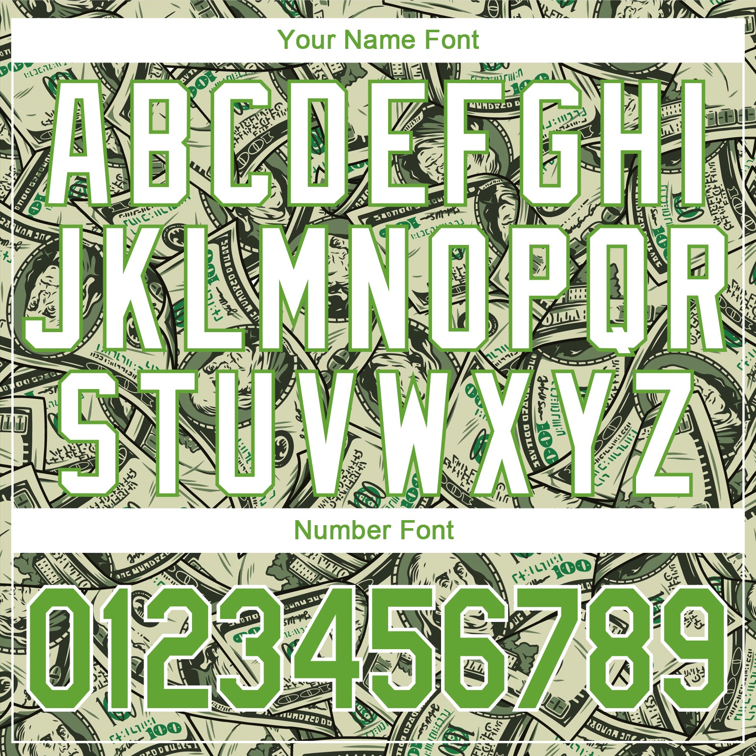 Custom Stitched Green Neon Green-White 3D Pattern Design Dollar Sports Pullover Sweatshirt Hoodie