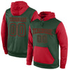 Custom Stitched Green Green-Red Sports Pullover Sweatshirt Hoodie