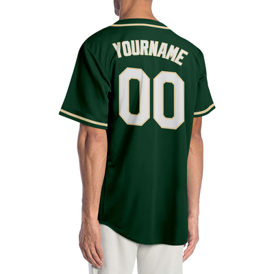 Custom Green White-Cream Authentic Baseball Jersey
