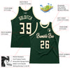 Custom Hunter Green Cream-Black Authentic Throwback Basketball Jersey