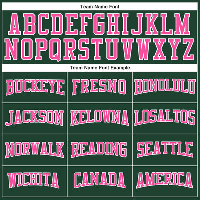 Custom Hunter Green Pink-White Authentic Throwback Basketball Jersey