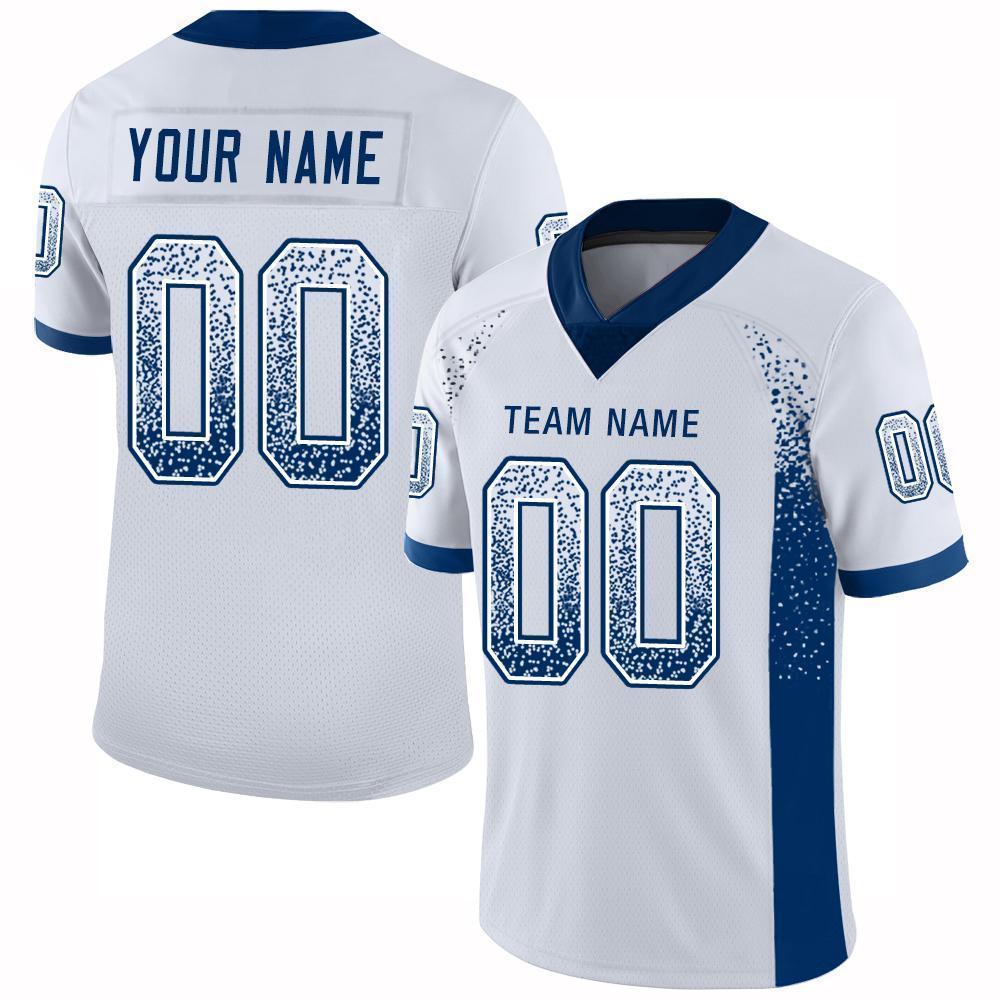Custom White Royal Drift Fashion Football Jersey