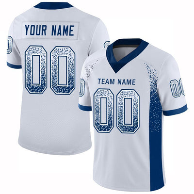 Custom White Royal Drift Fashion Football Jersey