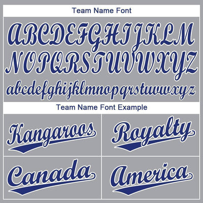 Custom Gray Royal-White Baseball Jersey