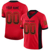Custom Scarlet Black-Gold Mesh Drift Fashion Football Jersey