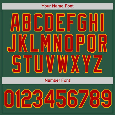 Custom Kelly Green Red-Gold Authentic Baseball Jersey