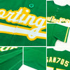 Custom Kelly Green White-Gold Authentic Baseball Jersey