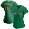 Custom Kelly Green Old Gold-Black Authentic American Flag Fashion Baseball Jersey