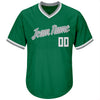 Custom Kelly Green White-Gray Authentic Throwback Rib-Knit Baseball Jersey Shirt
