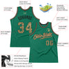 Custom Kelly Green Camo-Black Authentic Throwback Basketball Jersey