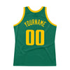 Custom Kelly Green Gold Authentic Throwback Basketball Jersey