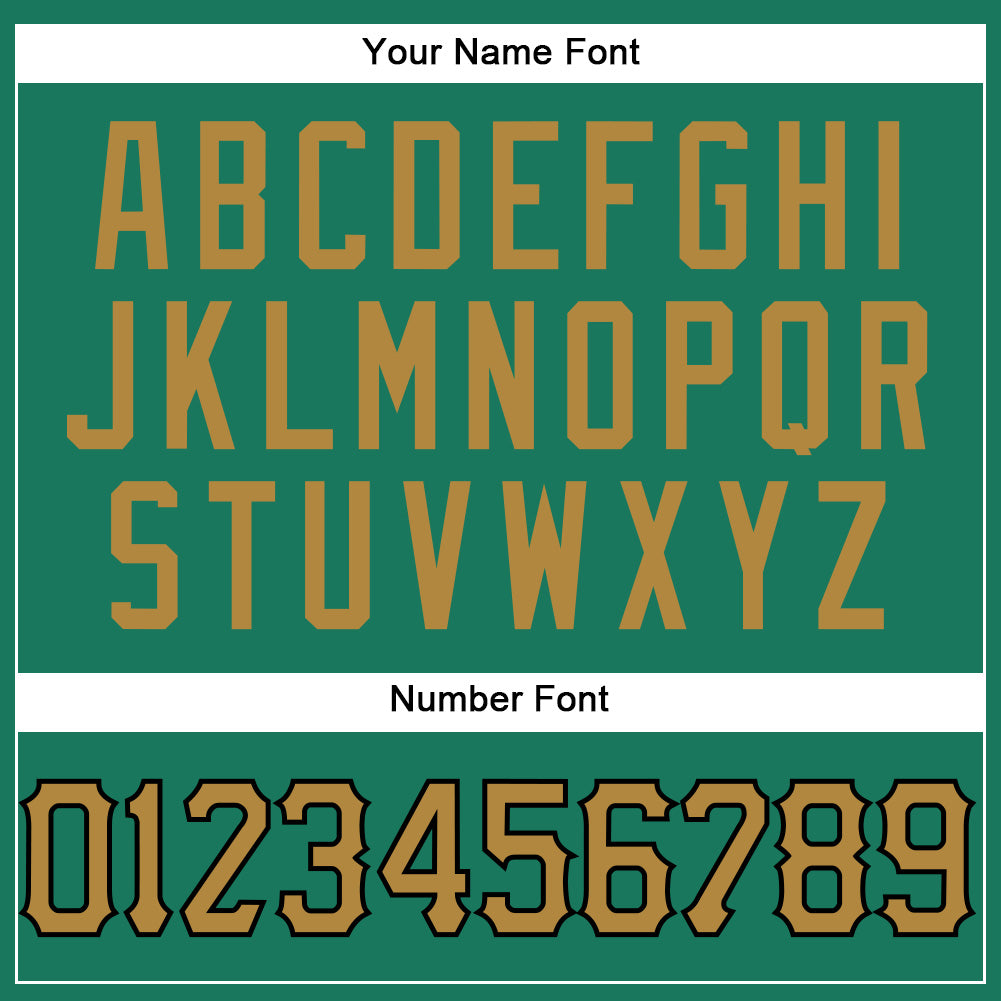 Custom Kelly Green White Pinstripe Old Gold-Black Authentic Baseball Jersey