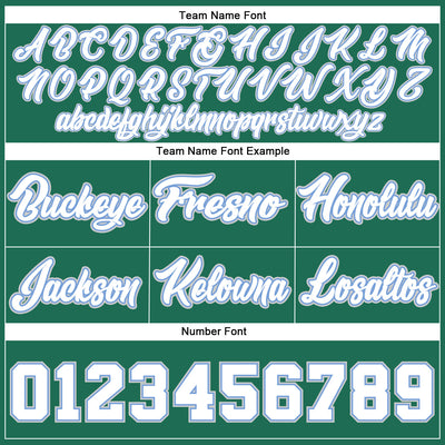 Custom Kelly Green White-Light Blue Authentic Throwback Basketball Shorts