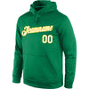 Custom Stitched Kelly Green White-Gold Sports Pullover Sweatshirt Hoodie