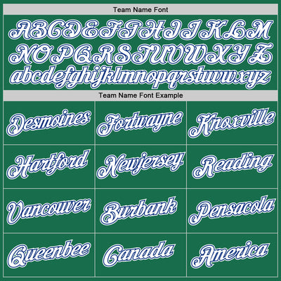 Custom Kelly Green White-Royal Performance T-Shirt