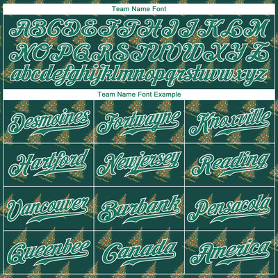 Custom Kelly Green Kelly Green-White Christmas 3D Authentic Baseball Jersey