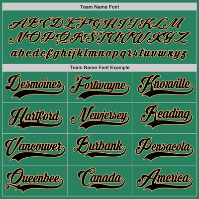 Custom Kelly Green Black-Old Gold Hockey Jersey