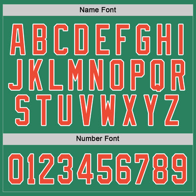 Custom Kelly Green Orange-White Hockey Jersey