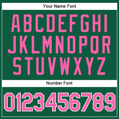 Custom Kelly Green Pink-White Authentic Baseball Jersey