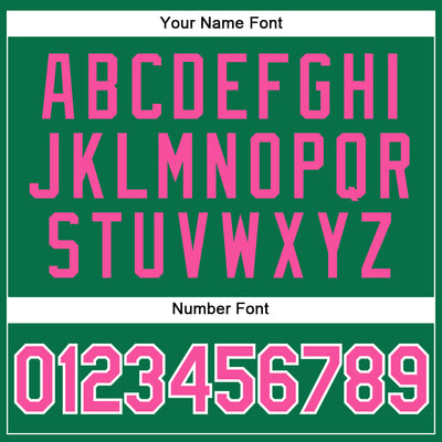 Custom Kelly Green Pink-White Authentic Baseball Jersey