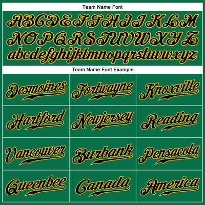 Custom Kelly Green Black-Gold Authentic Baseball Jersey