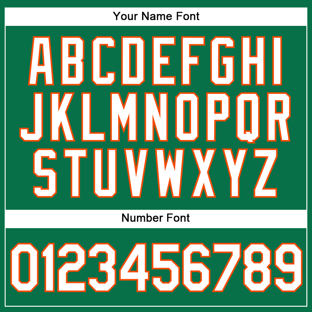 Custom Kelly Green White-Orange Authentic Baseball Jersey