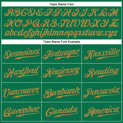 Custom Kelly Green Old Gold Authentic Baseball Jersey