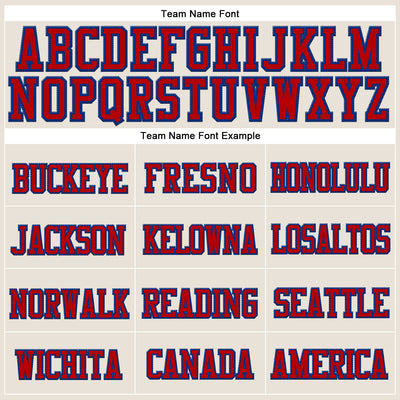 Custom City Cream Red-Royal Stitched Cuffed Knit Hat