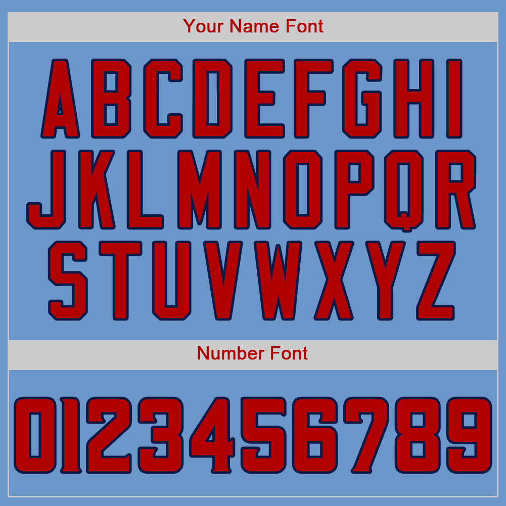 Custom Light Blue Red-Navy Authentic Baseball Jersey