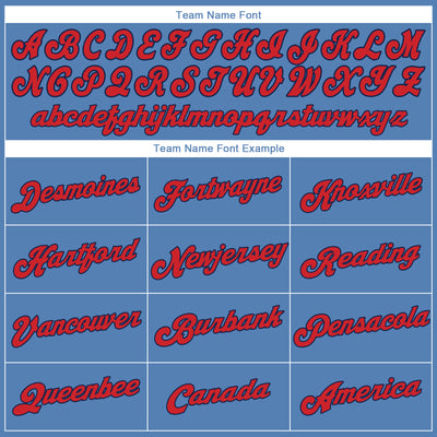 Custom Light Blue Red-Navy Performance T-Shirt