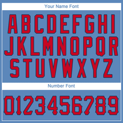 Custom Light Blue Red-Navy Performance T-Shirt