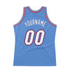 Custom Light Blue White-Royal Authentic Throwback Basketball Jersey