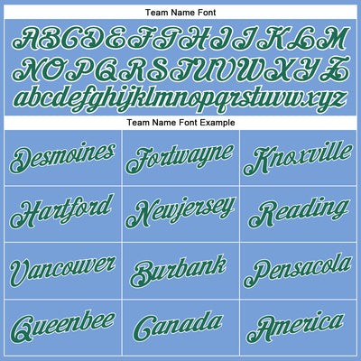 Custom Light Blue Kelly Green-White Authentic Throwback Basketball Jersey