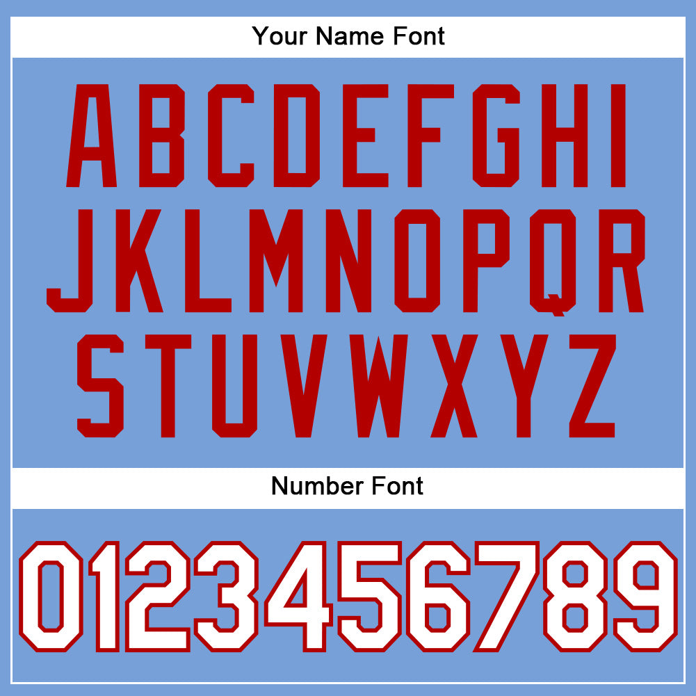 Custom Light Blue White Pinstripe White-Red Authentic Baseball Jersey