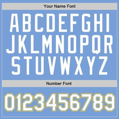 Custom Stitched Light Blue White-Gold Sports Pullover Sweatshirt Hoodie