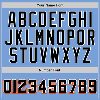 Custom Stitched Light Blue Black-Orange Sports Pullover Sweatshirt Hoodie