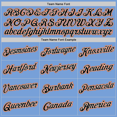 Custom Stitched Light Blue Black-Orange Sports Pullover Sweatshirt Hoodie