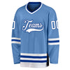 Custom Light Blue White-Royal Hockey Jersey