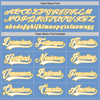 Custom Light Blue White-Gold Hockey Jersey