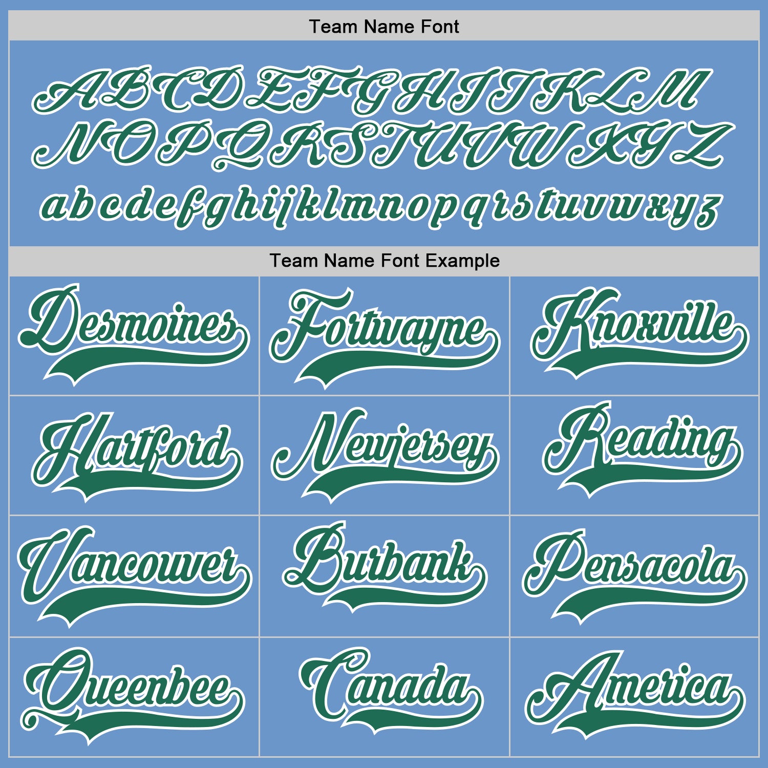 Custom Light Blue Kelly Green-White Hockey Jersey