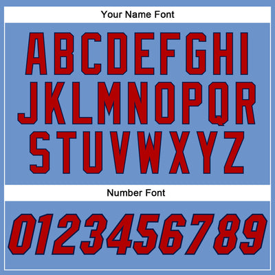 Custom Light Blue Red-Navy Authentic Baseball Jersey