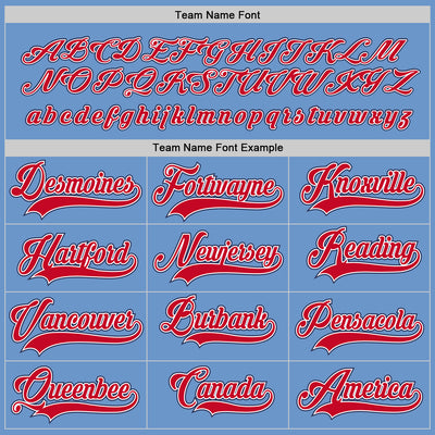 Custom Light Blue Red-Navy Hockey Jersey