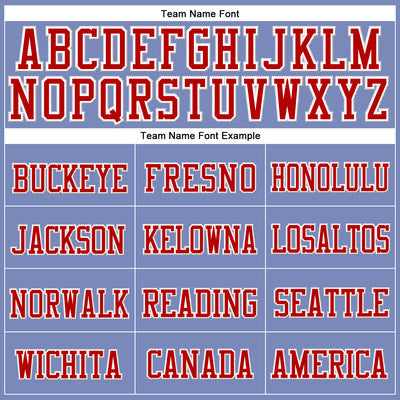 Custom Light Blue Red-White Stitched Cuffed Knit Hat