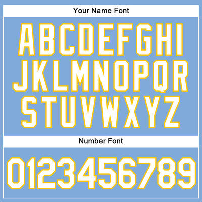 Custom Light Blue White-Gold Authentic Baseball Jersey