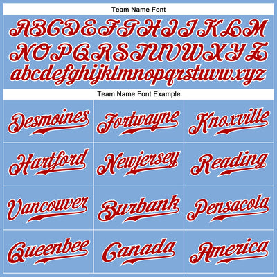Custom Light Blue Red-White Authentic Baseball Jersey