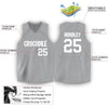 Custom Gray White V-Neck Basketball Jersey