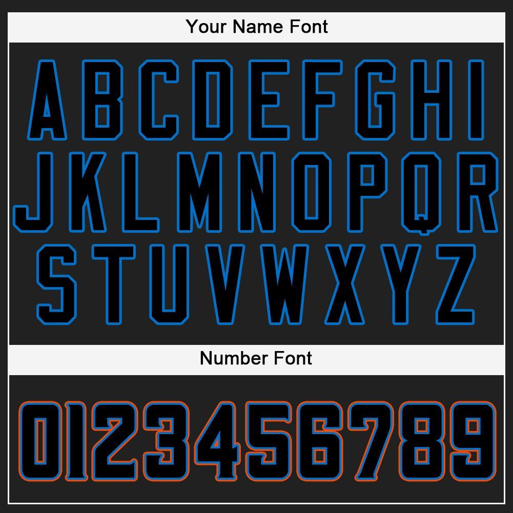 Custom Black Powder Blue-Orange Baseball Jersey