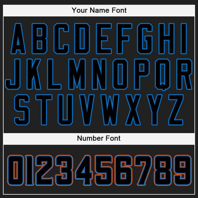 Custom Black Powder Blue-Orange Baseball Jersey