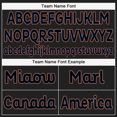 Custom Black Powder Blue-Orange Baseball Jersey