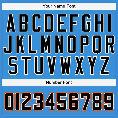 Custom Powder Blue Black-Orange Baseball Jersey